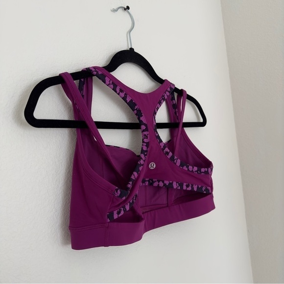 Lululemon Splendour Sports Bra Cheetah Ultra Violet Purple Size 10 Women’s - Picture 6 of 9